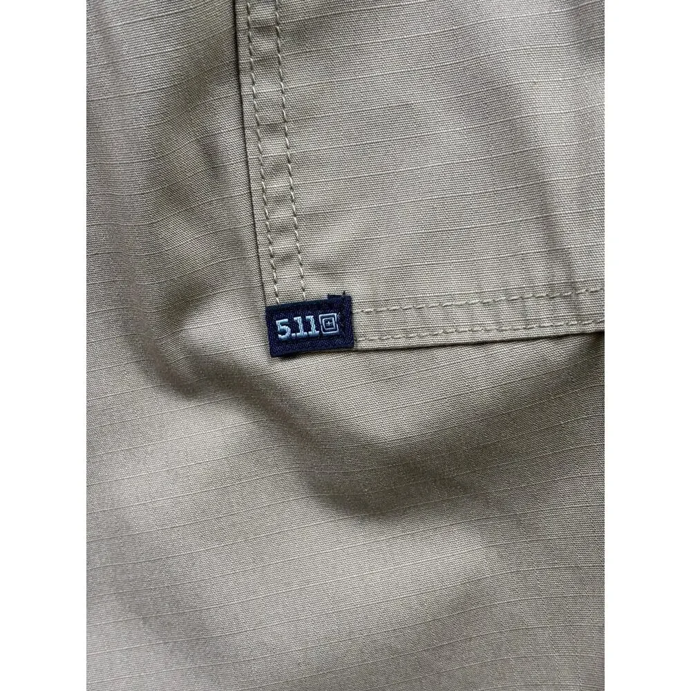 5.11 Tactical Pants Mens 44x30 Beige Cargo Canvas Elastic Waist Workwear